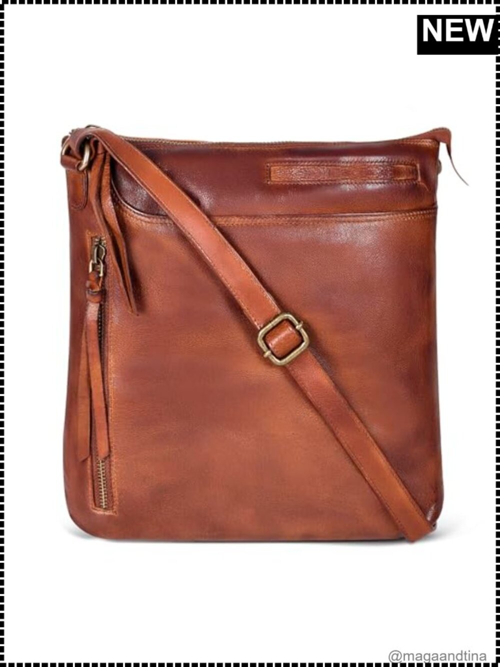 Genuine Leather Crossbody Bag for Women Medium Handbag Purse